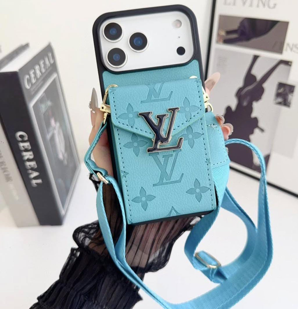 LV Luxury Phone Case with Card Holder For iPhone 17/ 16/ 15/ 14