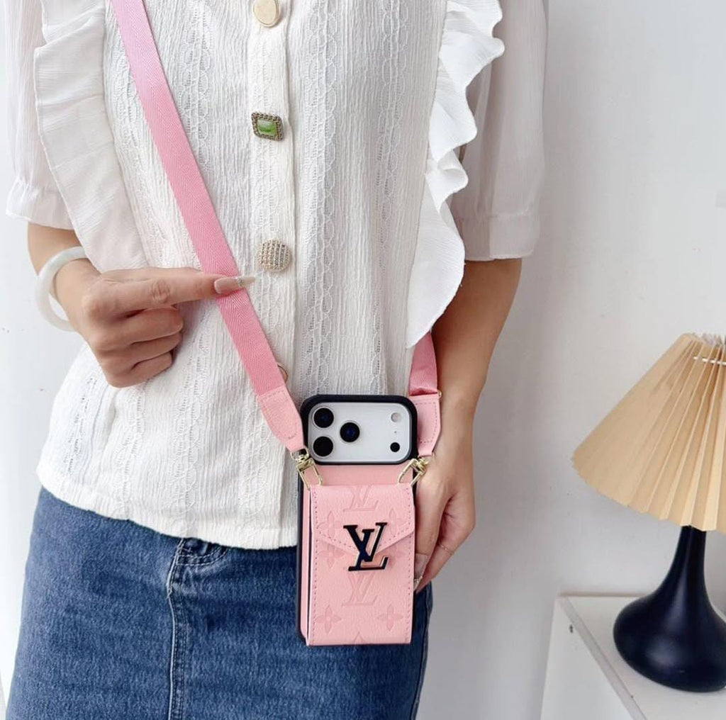 LV Luxury Phone Case with Card Holder For iPhone 17/ 16/ 15/ 14