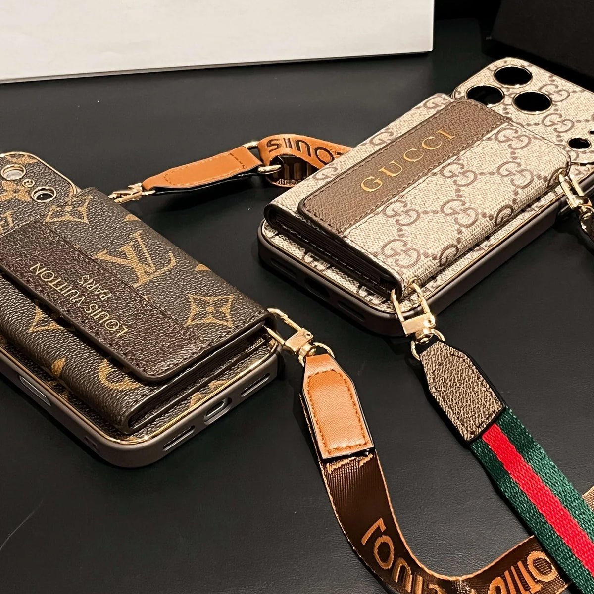 Refined Gucci iPhone Case With Wallet And Crossbody Strap For iPhone 12-17