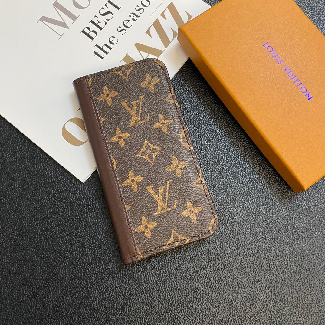 MONOGRAM LEATHER CARD COVER GALAXY CASE FOR SAMSUNG Roxy New