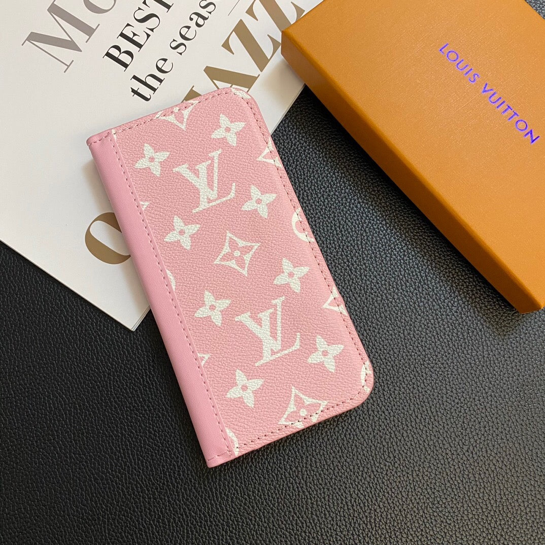MONOGRAM LEATHER CARD COVER GALAXY CASE FOR SAMSUNG Roxy New