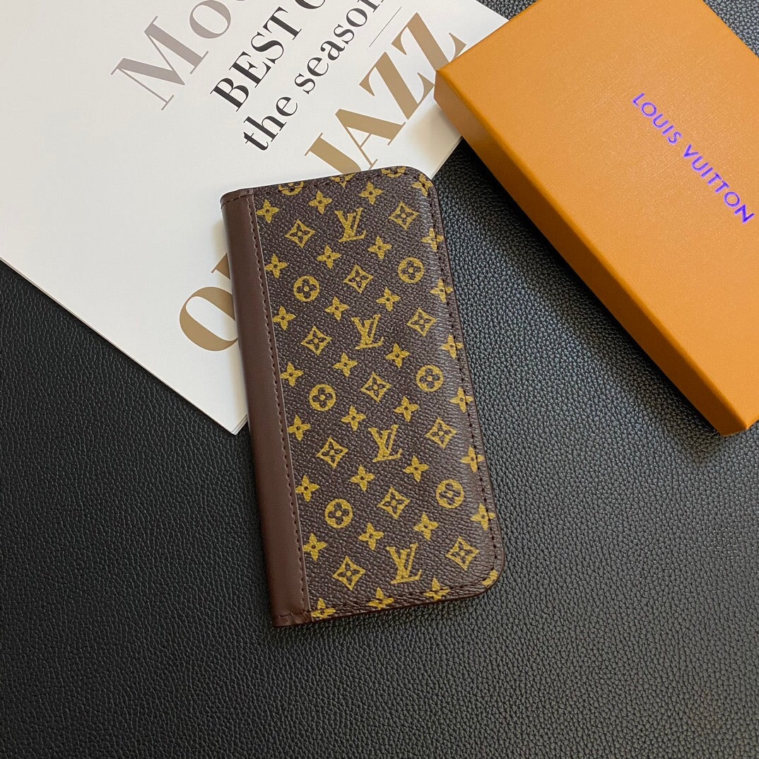 MONOGRAM LEATHER CARD COVER GALAXY CASE FOR SAMSUNG Roxy New