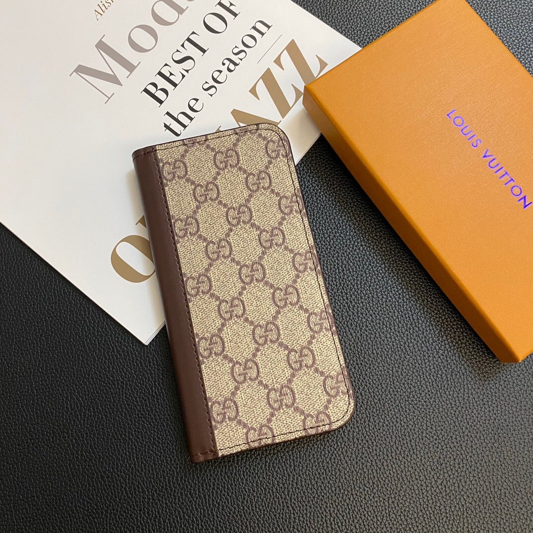 MONOGRAM LEATHER CARD COVER GALAXY CASE FOR SAMSUNG Roxy New