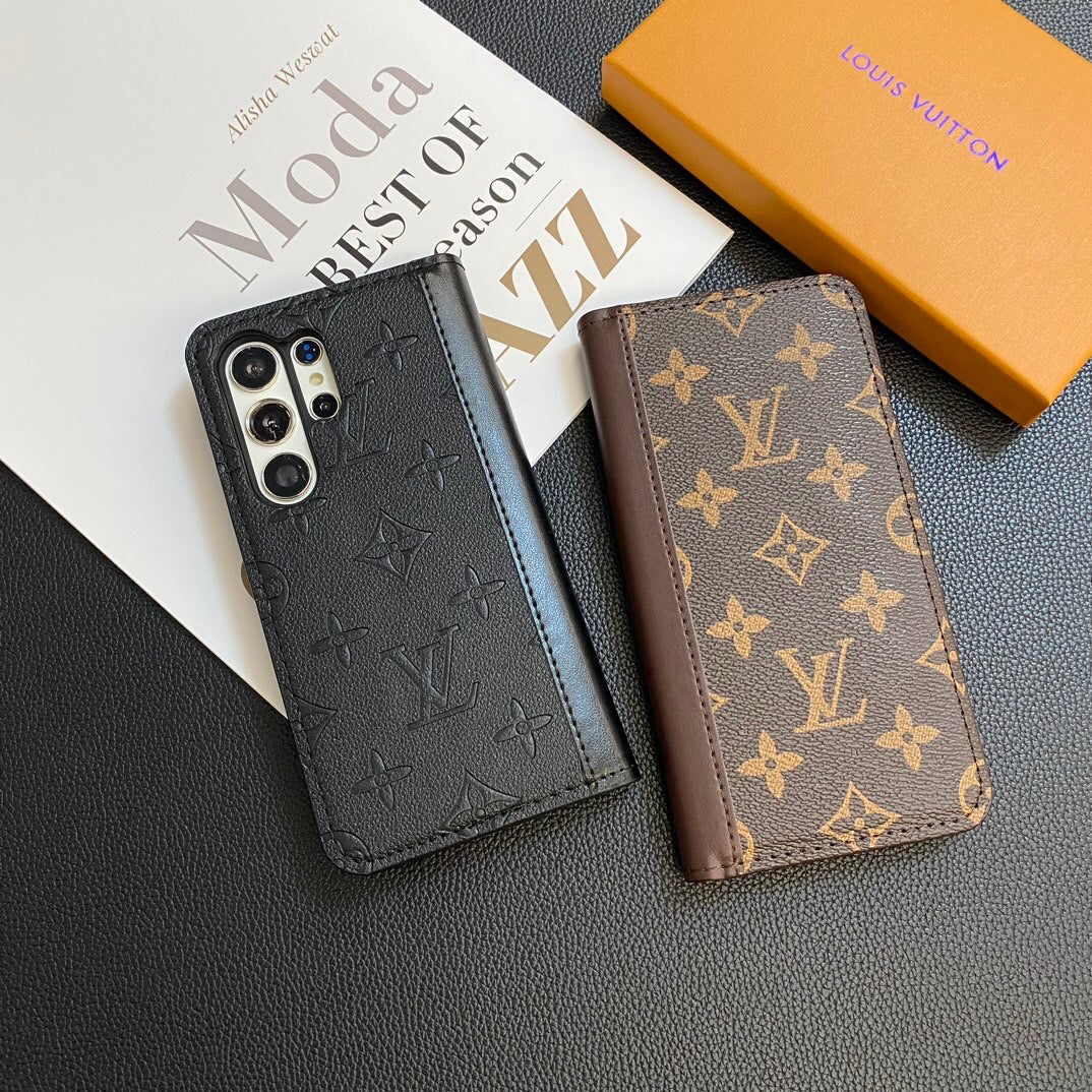 MONOGRAM LEATHER CARD COVER GALAXY CASE FOR SAMSUNG Roxy New