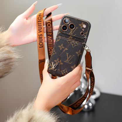 Luxury Monogram Canvas Leather Card Holder iPhone Case