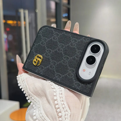 Luxury GG Supreme Monogram Canvas Case for iPhone Duo