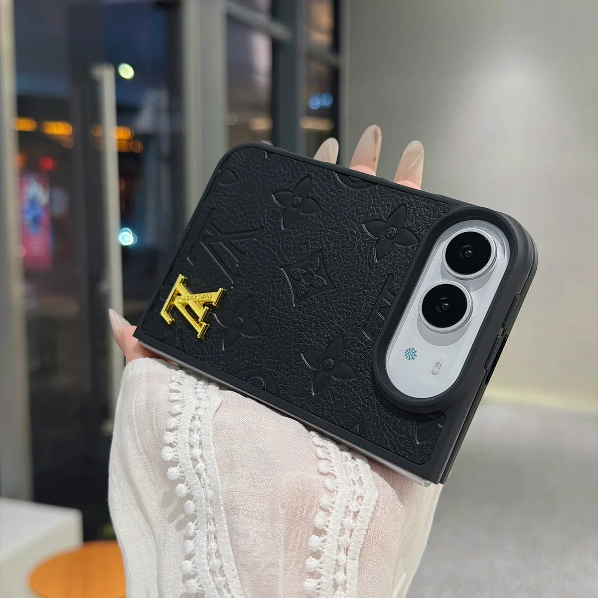 Luxury Louis Vuitton Embossed Floral Monogram Case for iPhone Duo