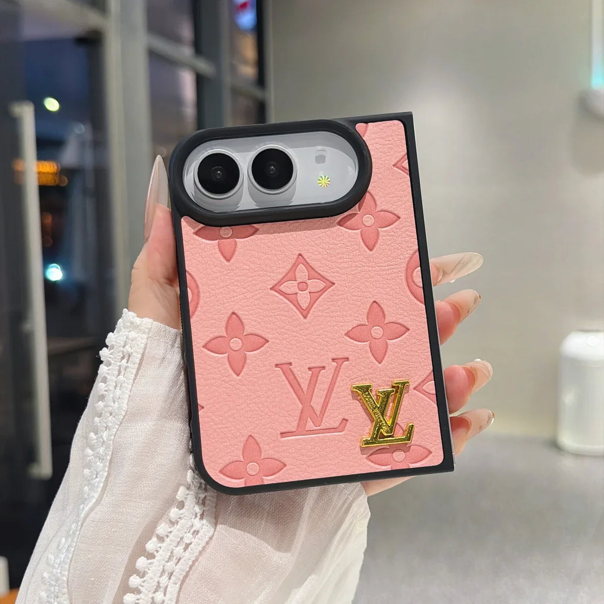 Luxury Louis Vuitton Embossed Floral Monogram Case for iPhone Duo