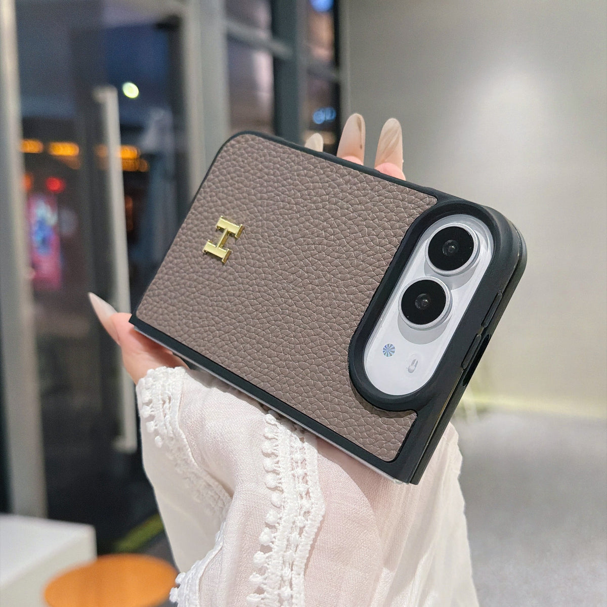 Classic HERMES Monogram Canvas Case for iPhone Duo