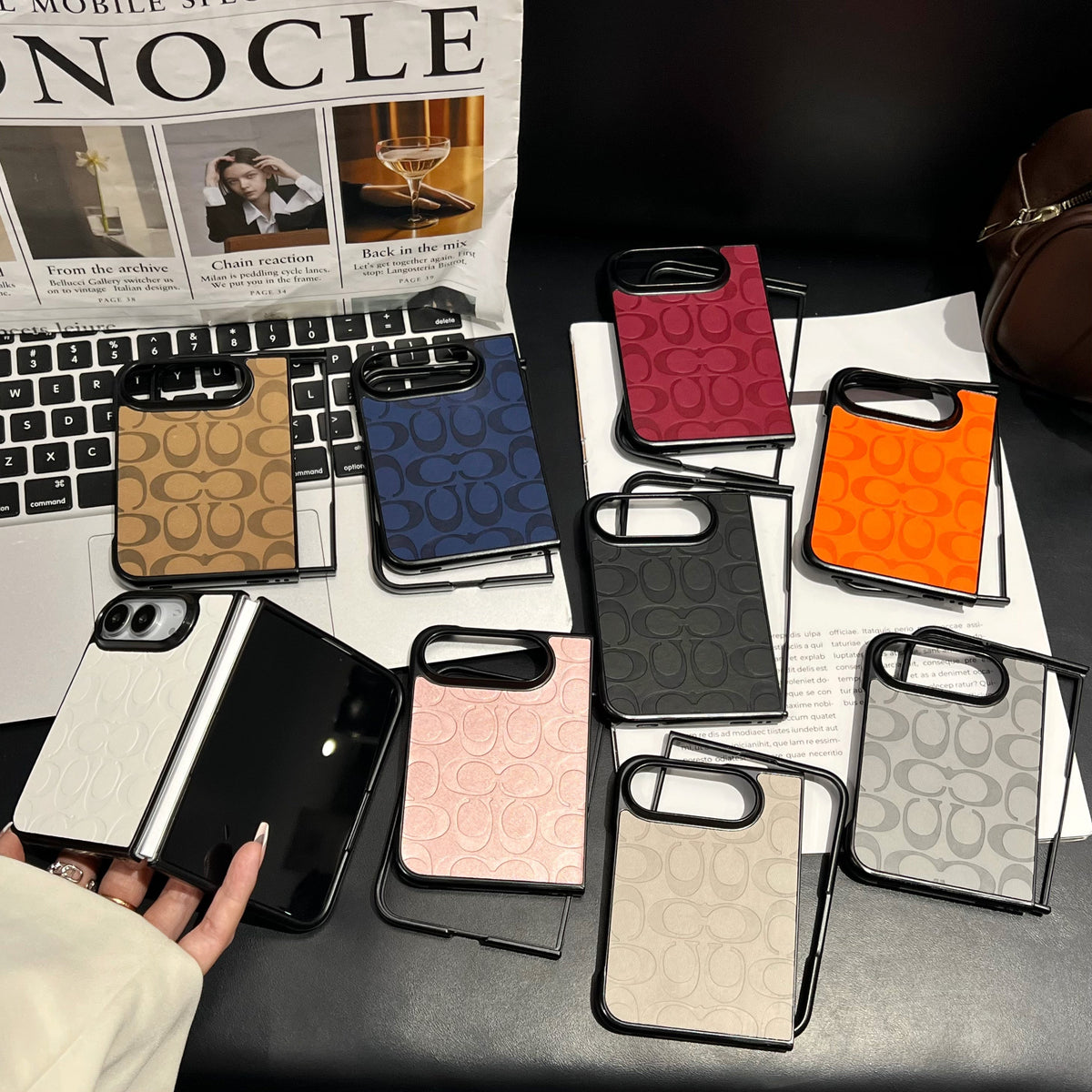 Luxury CH Monogram Canvas Case for iPhone Duo