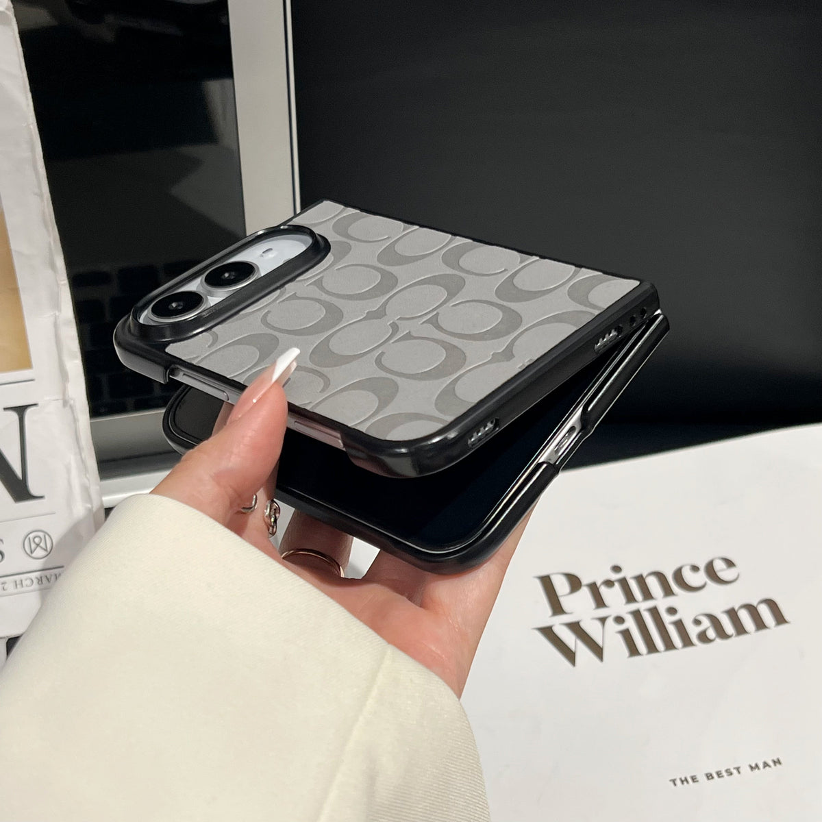 Luxury CH Monogram Canvas Case for iPhone Duo