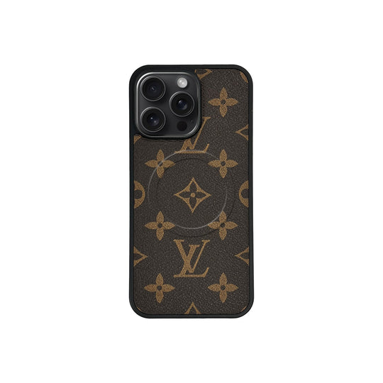 Brown Monogram MagSafe Case for iPhone 12-17 Series