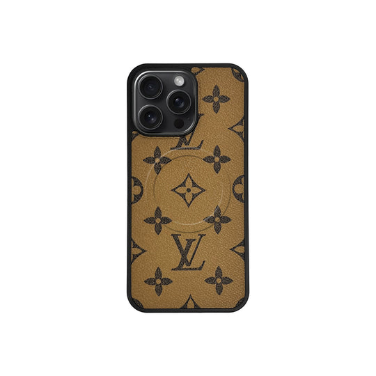Brown Monogram MagSafe Case for iPhone 12-17 Series