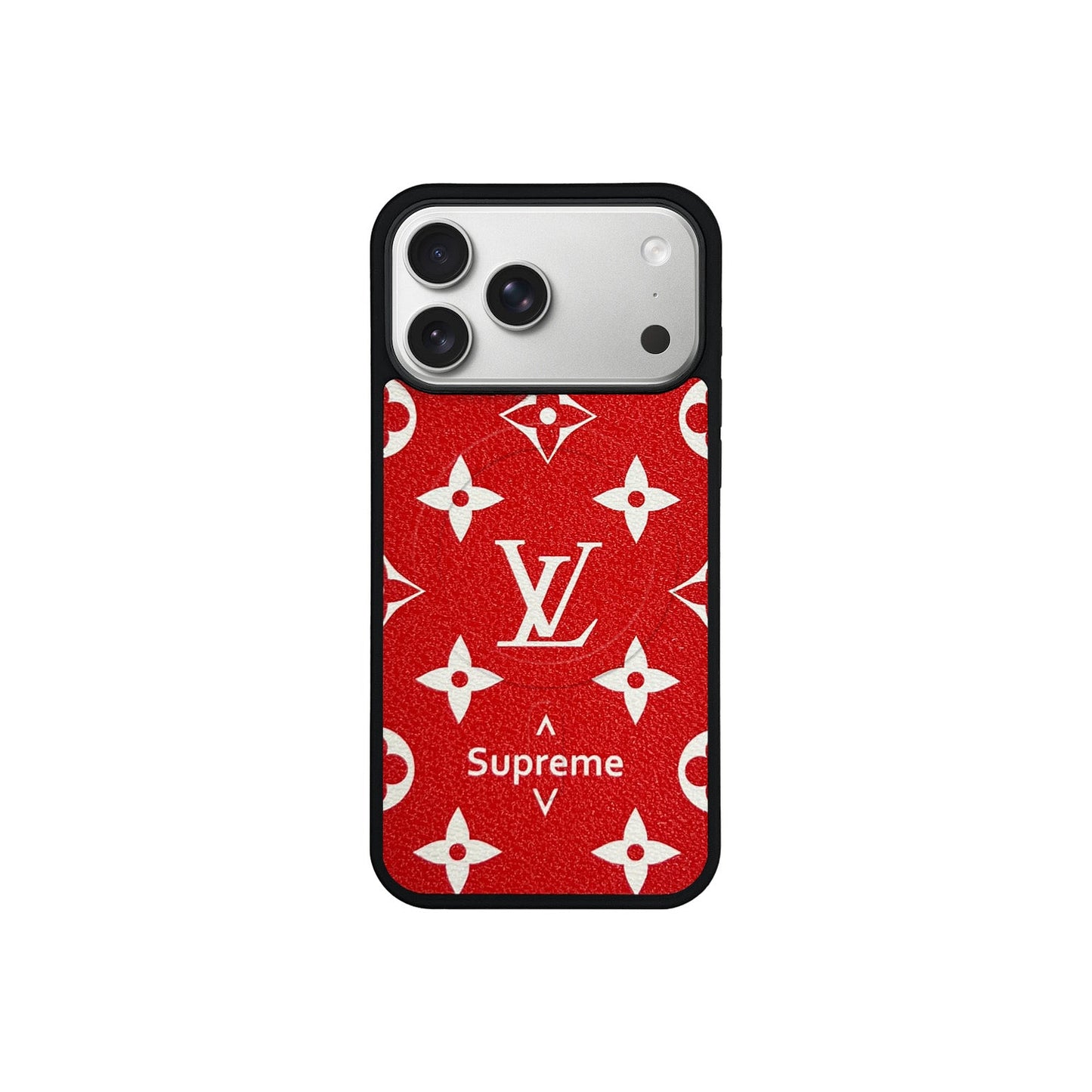 LV Red Monogram MagSafe Case for iPhone 12-17 Series