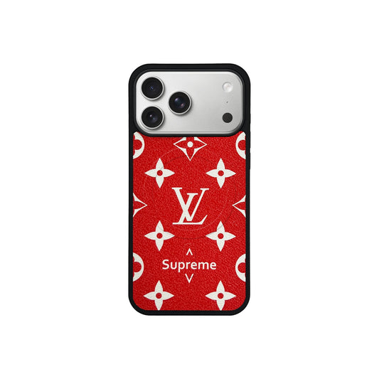 LV Red Monogram MagSafe Case for iPhone 12-17 Series