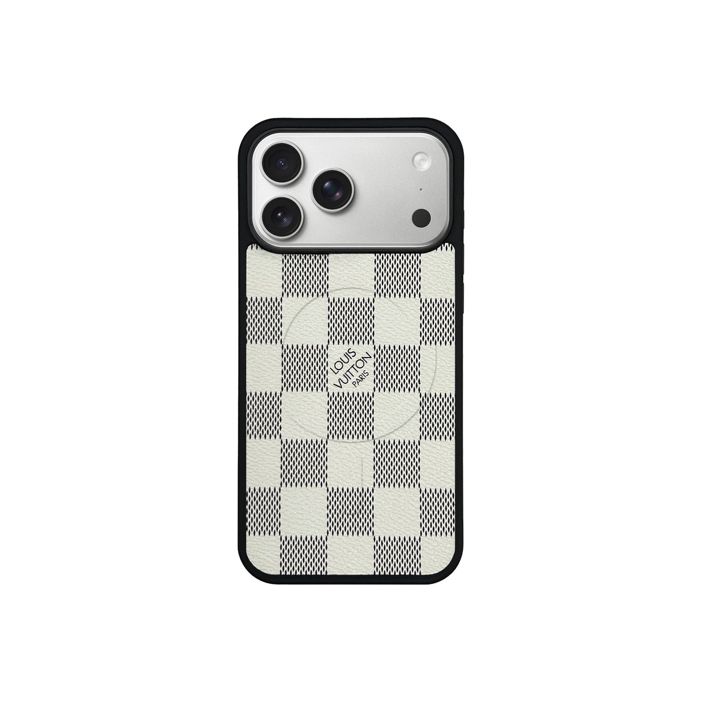 LV White Classic MagSafe Case for iPhone 12-17 Series