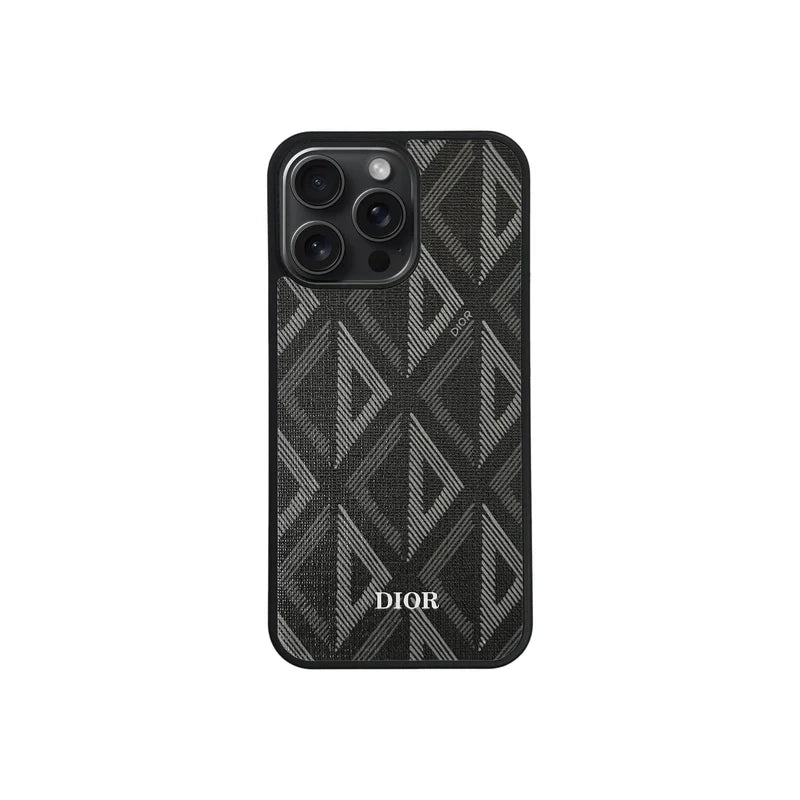 Luxury Woven Monogram & Geometric Slim Case for iPhone 12-17 Series