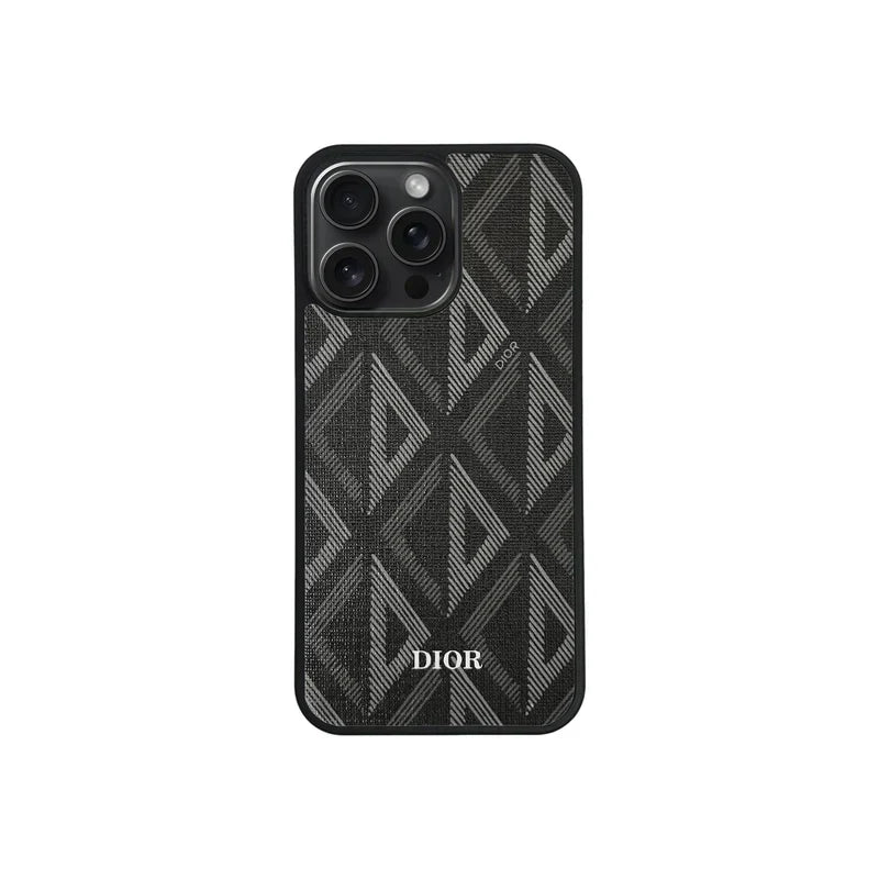 Luxury Woven Monogram & Geometric Slim Case for iPhone 12-18 Series