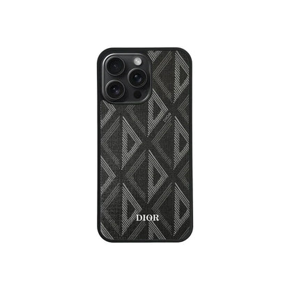 Luxury Woven Monogram & Geometric Slim Case for iPhone 12-18 Series