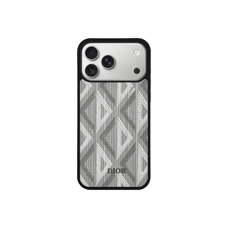 Luxury Woven Monogram & Geometric Slim Case for iPhone 12-17 Series