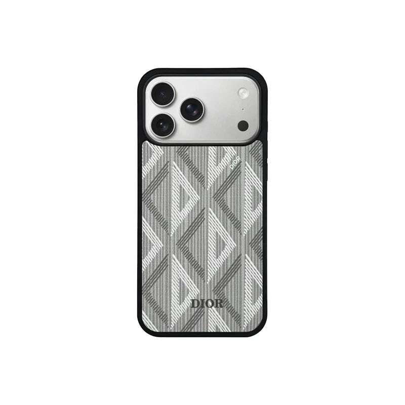 Luxury Woven Monogram & Geometric Slim Case for iPhone 12-18 Series
