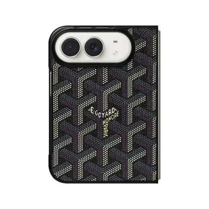 Luxury GYD Monogram Case Logo Black for iPhone Duo