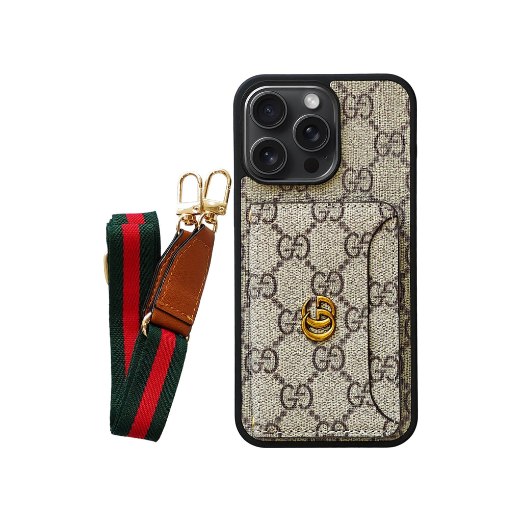 Lv Monogram Phone Case with Strap For iPhone 17/ 16/ 15/ 14