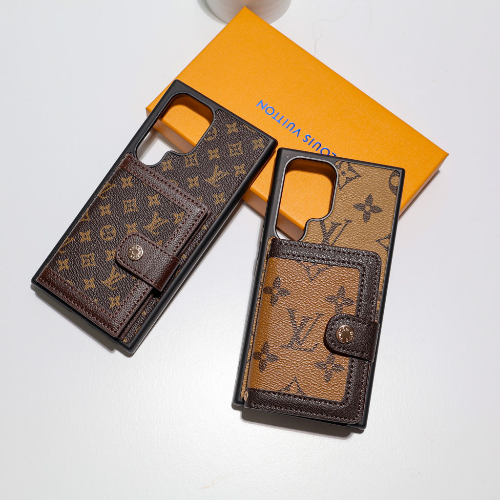 Leather Louis Vuitton Designer Wallet Phone Case for Samsung Galaxy S22-25 Series