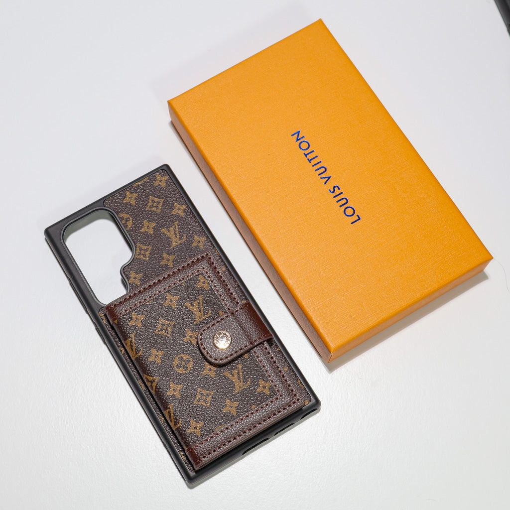 Leather Louis Vuitton Designer Wallet Phone Case for Samsung Galaxy S22-25 Series