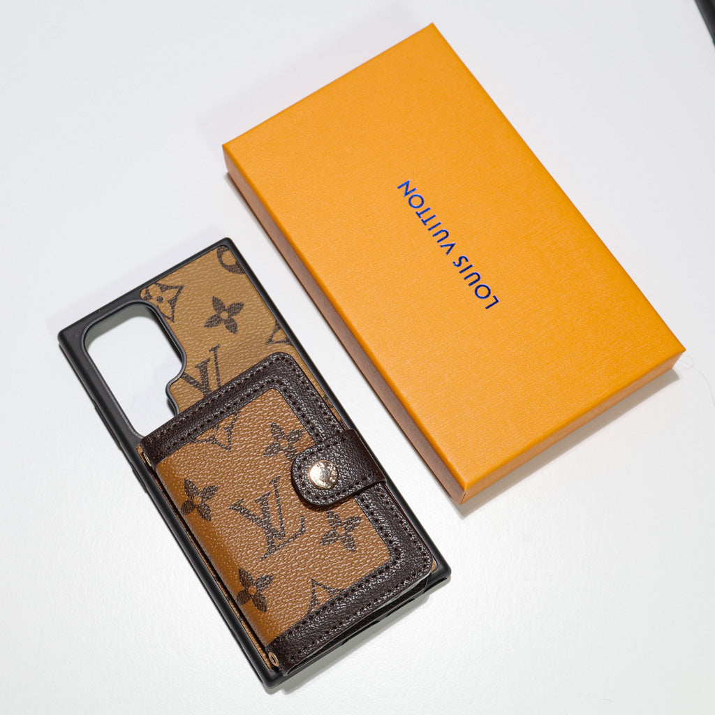Leather Louis Vuitton Designer Wallet Phone Case for Samsung Galaxy S22-25 Series