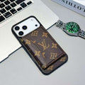 Luxury Card Holder Wallet LV Style Phone Case for iPhone 17/ 16/ 15/ 14