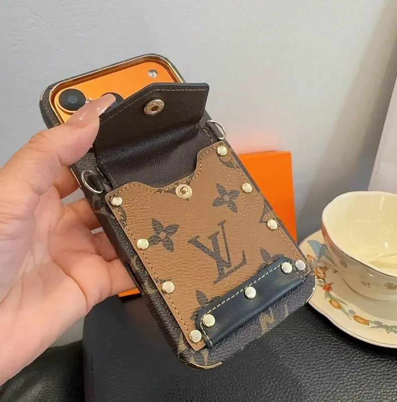 Luxury LV Phone Case with Strap For iPhone 17/ 16/ 15/ 14