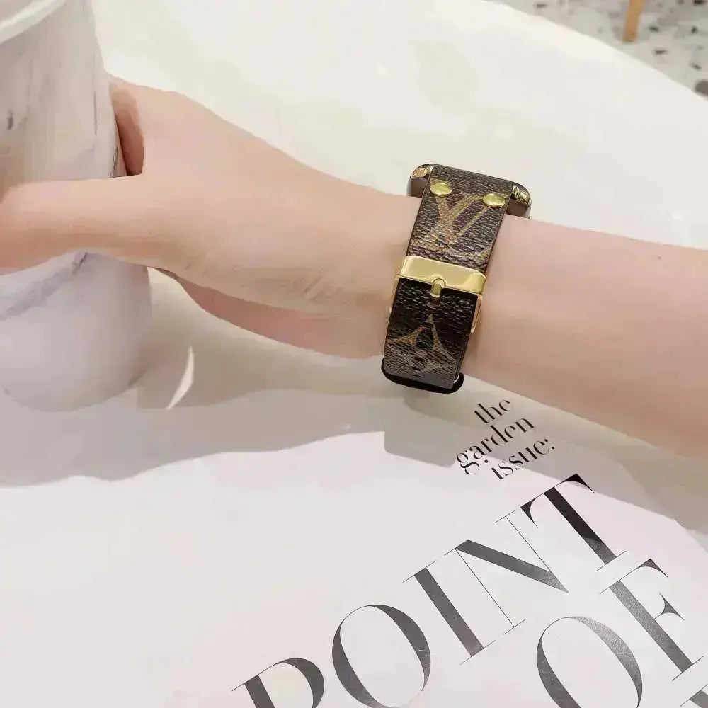 Louis Vuitton Apple Watch Band Monogram with Gold