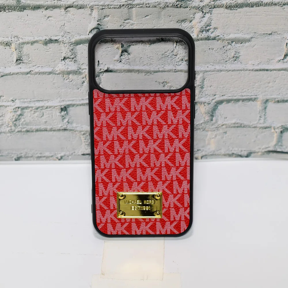 MK Leather Phone Case Metal Plate for iPhone 13-18 Pro & Pro Max