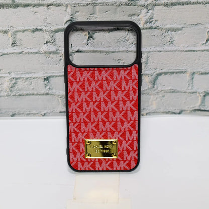 MK Leather Phone Case Metal Plate for iPhone 13-18 Pro & Pro Max