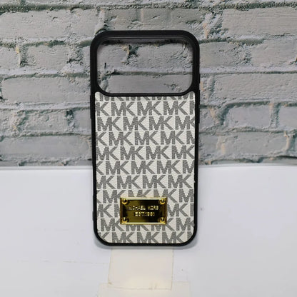 MK Leather Phone Case Metal Plate for iPhone 13-18 Pro & Pro Max