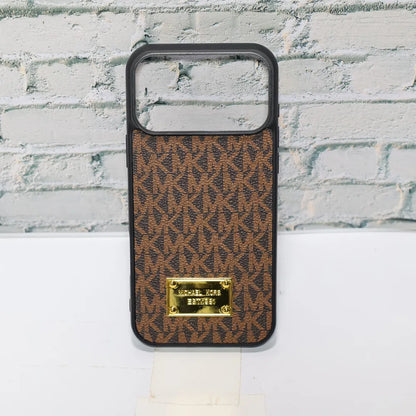 MK Leather Phone Case Metal Plate for iPhone 13-18 Pro & Pro Max