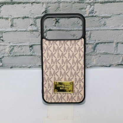 MK Leather Phone Case Metal Plate for iPhone 13-18 Pro & Pro Max