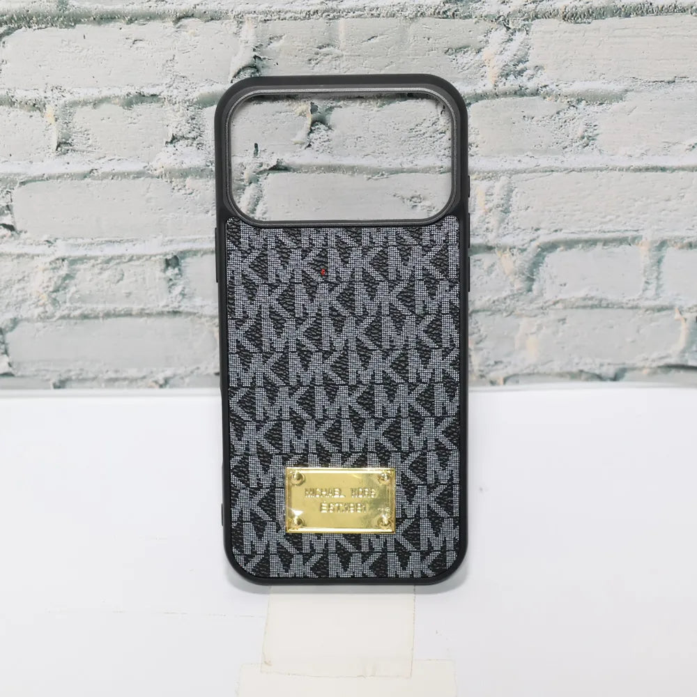 MK Leather Phone Case Metal Plate for iPhone 13-18 Pro & Pro Max