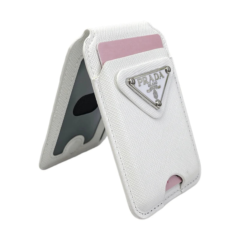 Magnetic Leather Wallet Stand with Card Slot for MagSafe