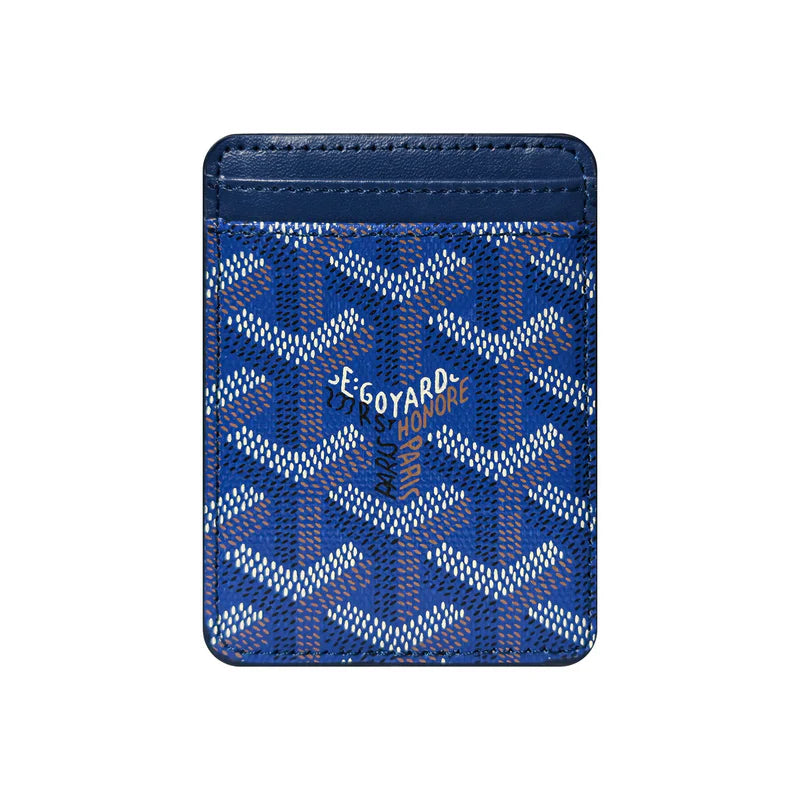  Premium Royal Blue magnetic MagSafe card holder with a luxurious geometric pattern