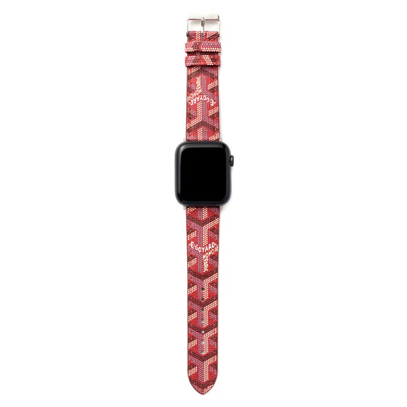 Luxury Red GYD Monogram Watch Strap for Apple Watch