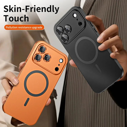 Luxurious Aluminium Magnetic Phone Case Lens Glass Protective For iPhone 12-17