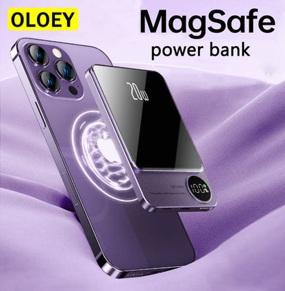 New 10000mAh 15W Fast Wireless Charger Magnetic Power Bank For iphone 12 13 14 External Auxiliary Battery Pack - theroxymob