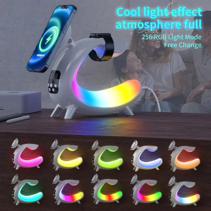 6IN1 ALARM CLOCK MAGNETIC WIRELESS CHARGER FOR IPHONE 16 15 14 13 theroxymob