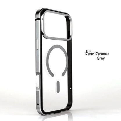Metal Frame Phone Case Magnetic Charging HD For iPhone 17-18 Pro & Pro Max