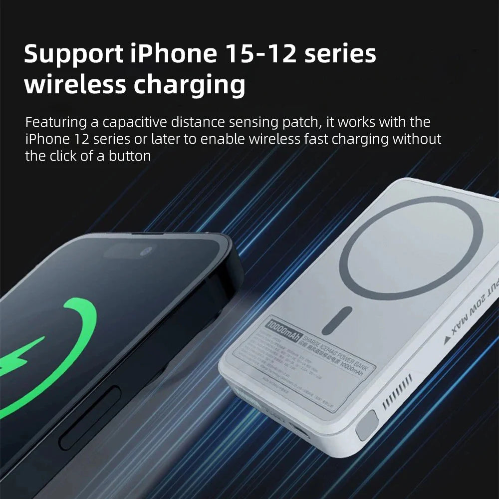 10000mah Ultra-thin Magnetic Wireless Power Bank Fast Charging Mobile Power Supply theroxymob