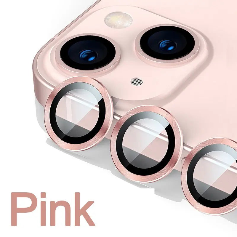 Luxury Metal Frame Glass Camera Lens Protector On Camera Protectors For iPhone 13/12 Series - theroxymob