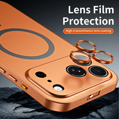 Luxurious Aluminium Magnetic Phone Case Lens Glass Protective For iPhone 12-17