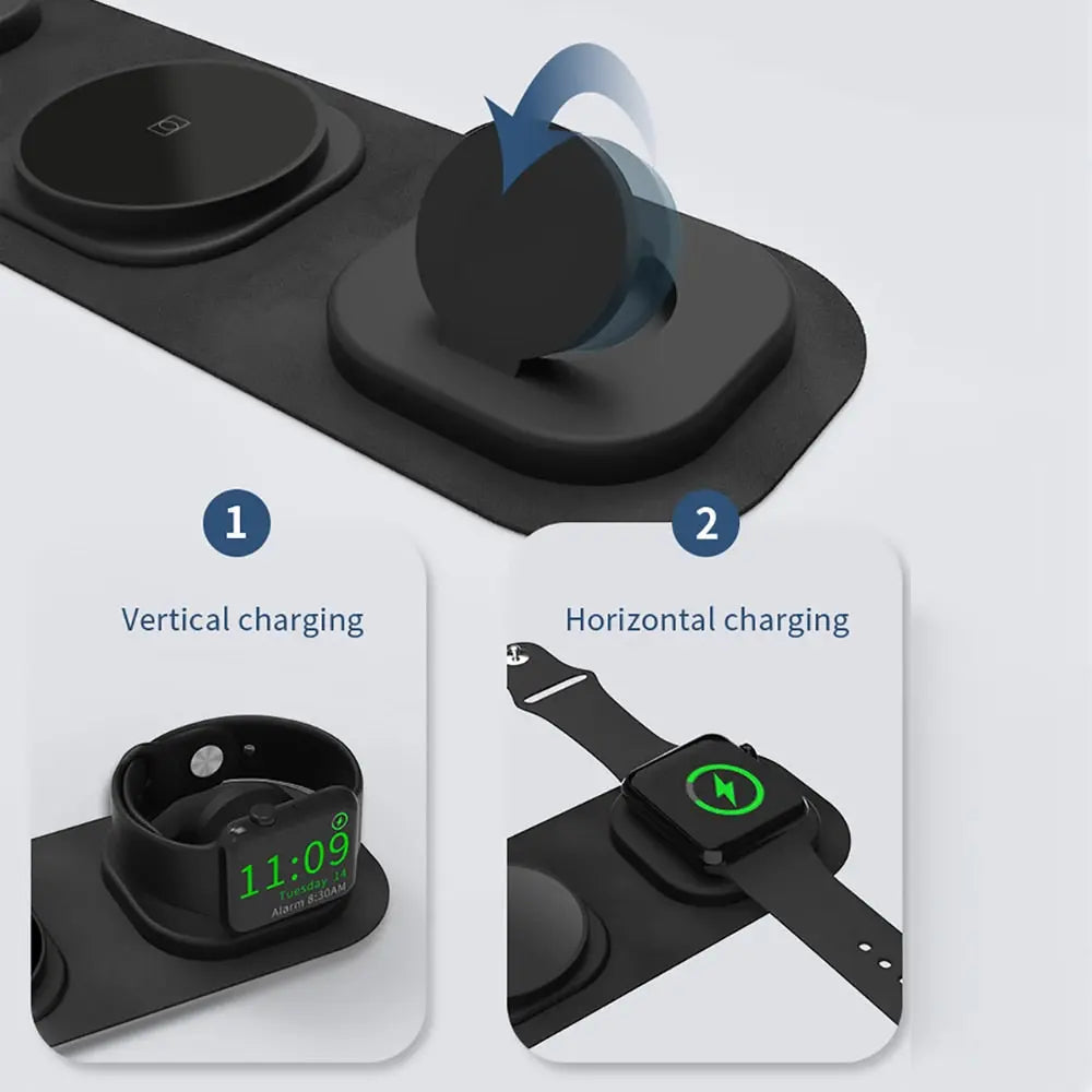 3 in 1 Travel Wireless Charger Foldable for iPhone / Apple Watch / AirPods - theroxymob